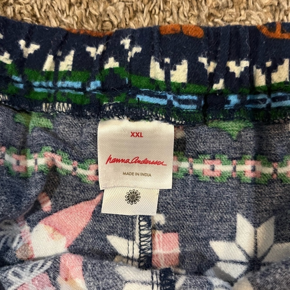 HANNA ANDERSSON GNOME CHRISTMAS PAJAMAS ADULT FLANNEL SIZE XXL - Picture 2 of 8